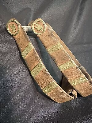 Vintage Stirrups With Engraved Silver & Bucking Horse Symbol • $31