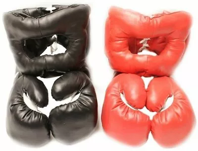 Red Corner VS. Black Corner Boxing Fight Set - Gloves And Headgear • $44.95