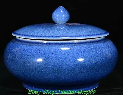 7.8  Qing Qianlong Blue Red Glaze Porcelain Dynasty Palace Lid Crock Pot Jaran • $263.12