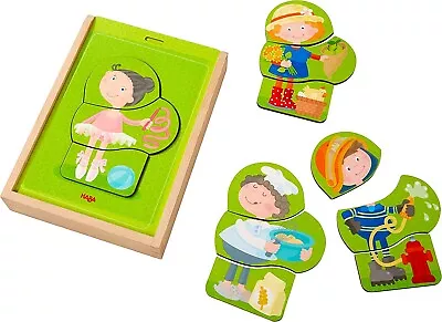 HABA 24-Piece Meli-Melo Wooden Jigsaw Puzzle - Les Métiers HAB304641 • $22.30