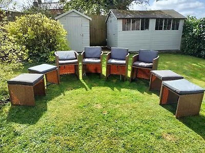 Rattan 8 Seater Cube Garden Table And Chairs • £105