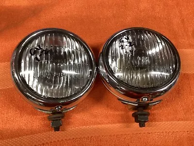 Vintage PAIR 1940s 1950s GUIDE 4-5/8 Fog LaMp Auto LigHt 2013-A GM CHEVROLET 6V • $259.95