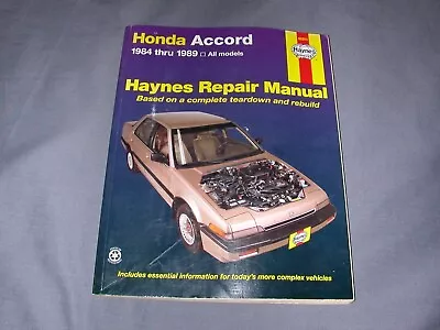 Haynes Repair (shop) Service Manual - 1984-1989 Honda Accord - #42011 • $11.99