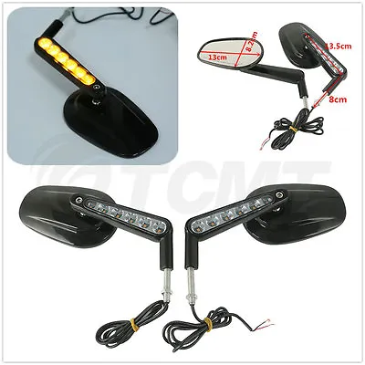 Muscle Rear View Mirrors LED Turn Signals Fit For Harley V-Rod VRSCF 09-17 16 US • $36.50