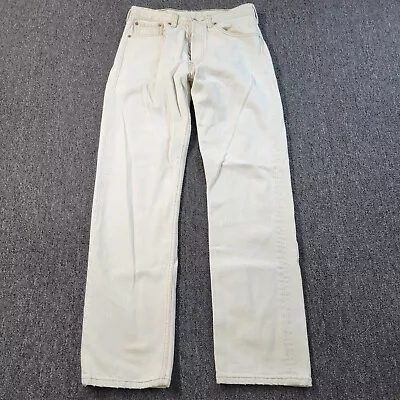 Vintage Levis 501 Jeans Mens 31x32 White Bleached Button Fly Denim Y2K USA • $39.99