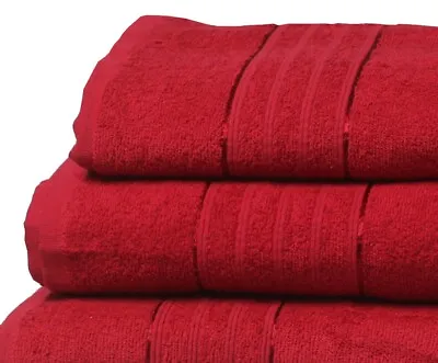 Egyptian Hand Towel Designer 100% Cotton Luxury Soft Fluffy Plush Towels Red New • £3.89