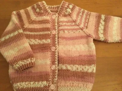 New Hand Knitted Baby Cardigan 3-6 Months • £4.95