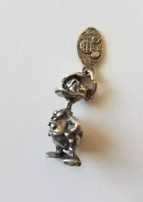Vintage Sterling Silver Donald Duck Charm Disney World With Hang Tag • $24.95