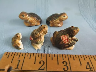 Vintage Miniature Frog Figurines  JAPAN - Lot Of 5 Pcs • $19.98