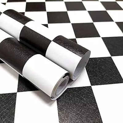 Black And White Contact Paper Checkered Peel And Stick Wallpaper 17.7x118 • $12.34