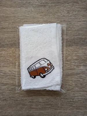 Campervan Motif Face Wash Cloth Flannel BROWN SMALL Motif • £2
