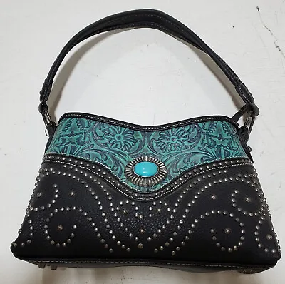 Montana West Trinity Ranch Black & Turquoise Leather Purse - NEW • $109.99