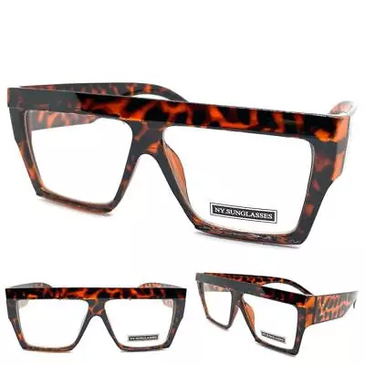 Oversized Classic Retro Modern Hip Hop Clear Lens EYE GLASSES Big Tortoise Frame • $14.99