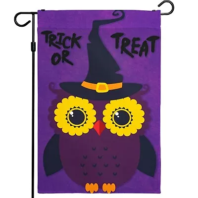 Garden Flag Halloween Fall Decoration Trick Or Treat Cute Owl 12 X18  By G128 • $10.99