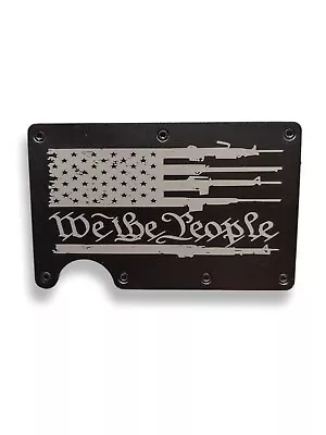 We The People Minimalist Wallet Tactical RFID Blocking Slim Money Clip Black  • $19