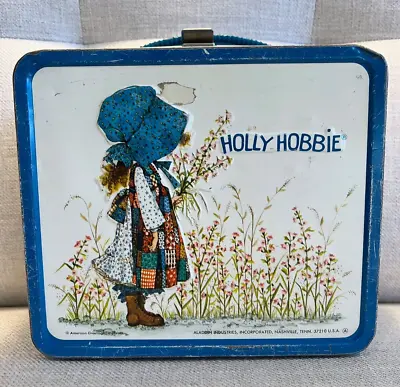 Vintage Holly Hobbie Lunch Tin Box 1972 American Greetings & Alladin Industries • $28
