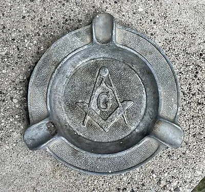 Vintage Aluminum Freemasonry Masonic ￼Ashtray ￼by Natl Emblem Spec. Co 6.25” • $33.99