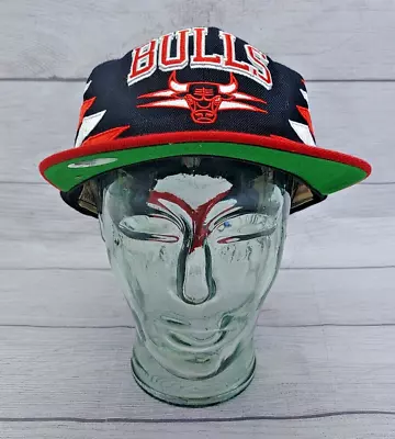 Chicago Bulls Snapback Hat Cap Diamond Cut Logo Hardwood Classics Mitchell Ness • $29.99