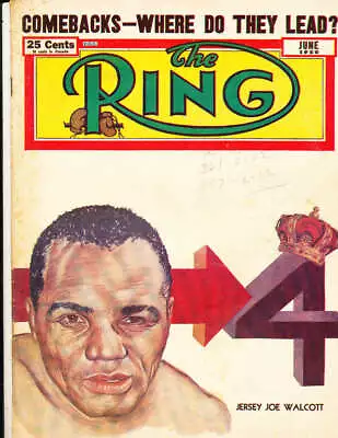 Jersey Joe Walcott June 1950 The Ring Magazine Ex Bxbox2 • $15