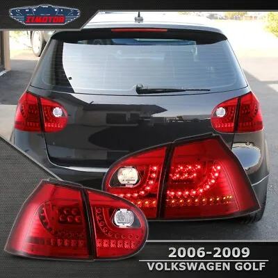 $180.99 • Buy For 06-09 Volkswagen VW MK5 Golf GTI Rabbit Brake Chrome Red LED Tail Lights
