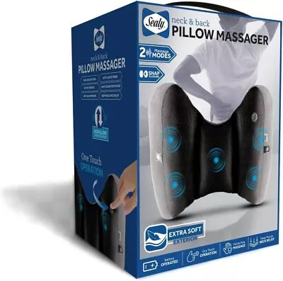 Sealy Neck And Lumbar Therapeutic Vibration Massager Pillow -Black/Grey • $29.99