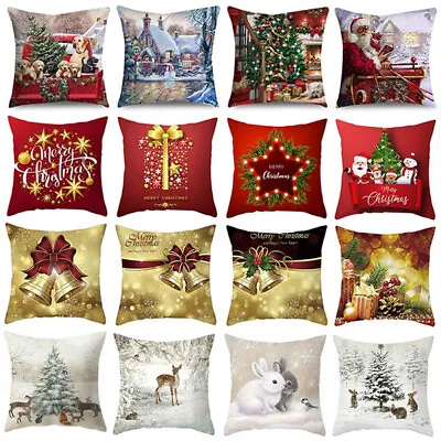 £2.89 • Buy Christmas Throw Pillow Covers 18×18 Inch Xmas Cushion Cover Case Christmas Decor