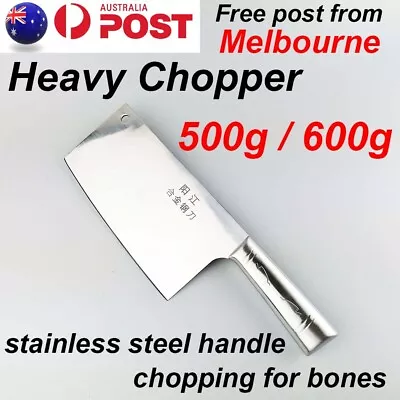 Chinese Kitchen Knife Chef Cleaver Chopping Stainless Steel Cutter Sharpener AU • $21.99