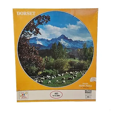 Vtg Dorset Round Jigsaw Puzzle Peaceful Valley 500+ Piece Sealed NOS MB 1971 • $13.99