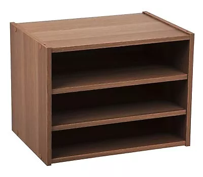 USA 3-Shelves Modular Wood Stacking Storage Box For Office Closet And Nights... • $42.51