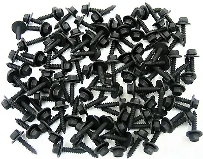 Black Trim Screws- M4.2 X 20mm Long- 7mm Hex- 12mm Washer- 100 Screws- G#229H • $29.99