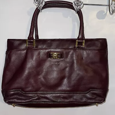 Etienne Aigner Oxblood Burgundy Top Handle  Purse Handbag Lovely • $17.45