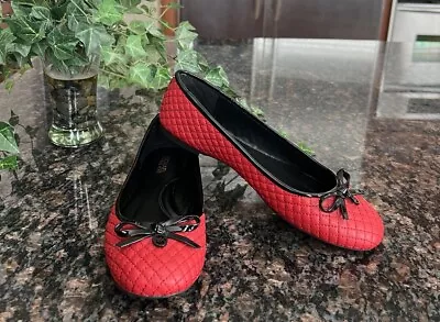 Michael Kors Red Quilted Leather Ballet Flats Size 7.5 New • $35