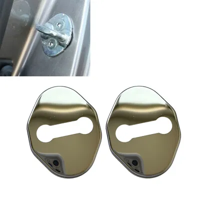 2pcs Polished Silver Stainless Door Lock Latch Catch Cover Fits 90-22 MX5 Miata • $20.50