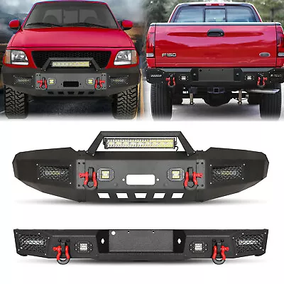 Steel Front / Rear Bumper For 1997-2003 Ford F150 With Winch Plate & LED Lights • $629.99