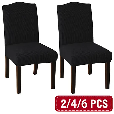 $27.54 • Buy Dining Chair Covers Stretch Jacquard Parson Chair Slip Covers Washable 2/4/6 PCS