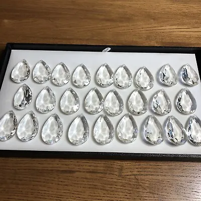 $35 • Buy 26 Vintage Chandelier  Crystal Glass Prisms Lamp Parts Large Tear Drop 47 Mm