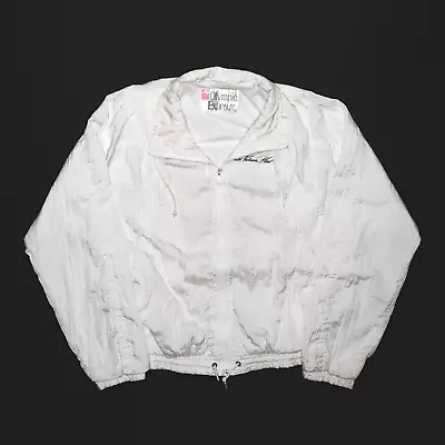 Vintage OLYMPIC EXPOSURE Womens White 80s Shell Jacket L • £12.99