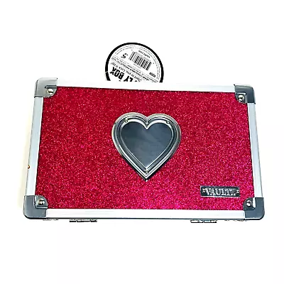 Vaultz Pink Glitter Heart Accent Locking Supply Pencil Box Case W Keys • $14.99