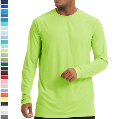 $17.99 • Buy Men's UPF50+ T-Shirt Long Sleeve Outdoor Sun Protection Fishing Performance Tops