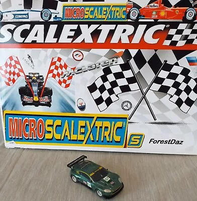 Aston Martin DBR9 Micro Scalextric #57 Racing Green 1:64 Scale Hornby PreLoved • £11.95