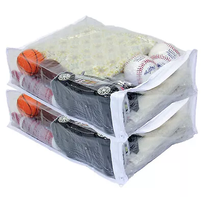 2-Pack Heavy Duty Vinyl Zippered Closet Storage Bags (Clear) 11  X 15  X 4  • $8.99