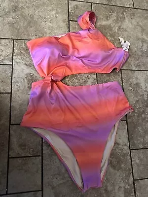 NWT Victoria Secret XL Twist Monokini Swim Suit One Piece Ombre Pink/Purple • $38.50