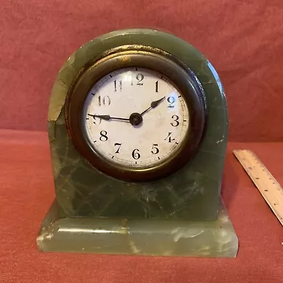Vintage Jade Marble Mantle Clock- For Repair • $9.99