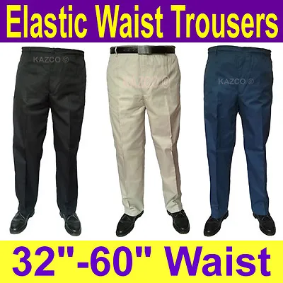 Mens Elasticated Waist Trousers 32 -60  Waist. New Smart Elastic Rugby Trousers. • $23.86