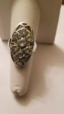 $49.99 • Buy 925 Sterling Silver Lovely Genuine Blue Topaz Ring Size 7.5