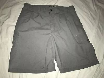 Vintage Ocean Pacific OP Surf Cotton Shorts Faded Grey Mens Missing Size Tag • $12