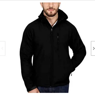 Kirkland Men's Fleece Lined Softshell Detachable Hood Jacket (BLACK LARGE) NWT • $54.99