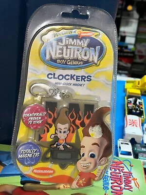 VINTAGE NICKELODEON Jimmy Neutron Boy Genius CLOCKERS MINI CLOCK MAGNET NEW RARE • $19.99