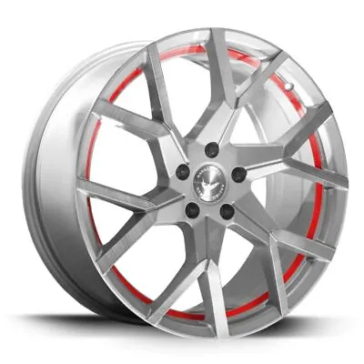 BARRACUDA TZUNAMEE EVO Silver Brushed Undercut Trimline Red Rim 8x18 - 18 • $391.59