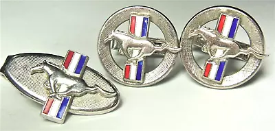 FORD Mustang Advertising Tie Clip Clasp Pin Bar & Cuff Links • $47